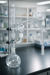 Aparato de Destilación de Laboratorio para Experimentos Químicos, Ensamblaje de Vidrio Borosilicato, OEM, Capacidad de 500 ml - Product Image 2