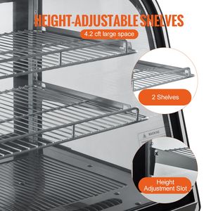 Frigorifero Espositore Commerciale da Banco per Pasticceria 4.2 Cu.Ft./115L a 2 Livelli con Illuminazione LED - Congelatori e Frigoriferi - Product Image 5