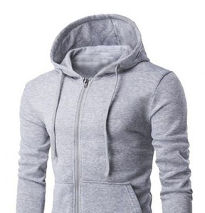 Men's Royal <b>Blue</b> Hooded Zip-Up Sweatshirt Regular Fit Solid Color Casual Autumn Wear French Terry Fabric - Product Image 3