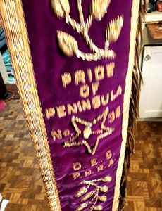 Pride Of Peninsula No 36 O.E.S. Faja Bordada Phr.a con Flecos Dorados y Patrón de Estrellas para Decoración de Prendas - Product Image 4