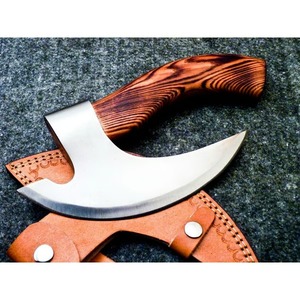 Hand Forged Black High Carbon Steel THEWIZ CRAFTS Builder's Hatchet Pizza Cutter <b>Axe</b> <b>Wood</b> Handle Premium Kitchen Outdoor Cooking - Product Image 2