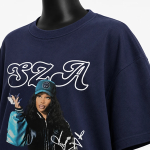 SZA Women's Navy Regular Fit Crop <b>Top</b> <b>Raglan</b> Sleeve Short Sleeve Cotton Jersey Printed Logo Streetwear Style Breathable Quick - Product Image 6