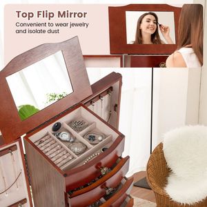 Caja Organizadora de Joyas de Madera Grande con Múltiples Compartimentos - Product Image 5