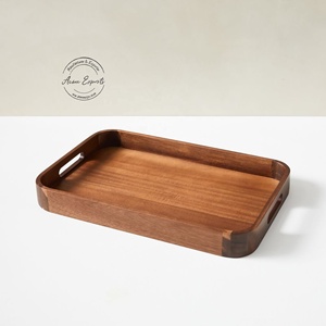 Hermosa bandeja de madera para servir con asas, perfecta para mesa de centro, decoración de desayuno otomana - Product Image 1