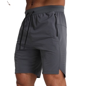 Pantalones Cortos Deportivos de Secado Rápido para Hombre, Color Sólido, Cintura con Cordón, Estilo Deportivo, Largo Bermuda con Bolsillos Laterales - Product Image 1