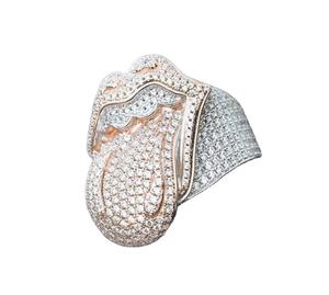 Luxury Iced Out Gold Diamond <b>Ring</b> Hip Hop <b>Statement</b> <b>Ring</b> Pave CZ Wide Band Bling <b>Ring</b> - Product Image 1