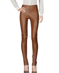 Women's trendy legging wholesale faux leather fashion,Women New Trendy Lambskin Leather Skinny Pant,