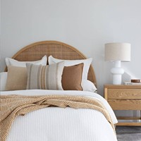 Tête de lit en rotin rustique personnalisée de haute qualité pour mobilier de chambre moderne, tailles King et Queen, fabriquée au Vietnam pour appartements et hôtels
