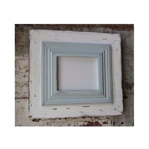 Handmade Wooden Photo Frame Rectangular Horizontal Rustic Embossed Floral Design Tabletop Display - Product Image 2
