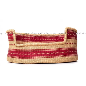 Lit pour chien en rotin et jonc de mer naturel, écologique, panier en fibres végétales pour animaux, été et hiver, King Craft Viet, maison pour animaux de compagnie, salon - Product Image 6
