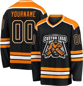Vente en gros de nouveaux maillots de hockey sur glace personnalisés, uniforme d'équipe sublimé, 100% polyester respirant, séchage rapide, logo personnalisé OEM Pakistan - Product Image 4