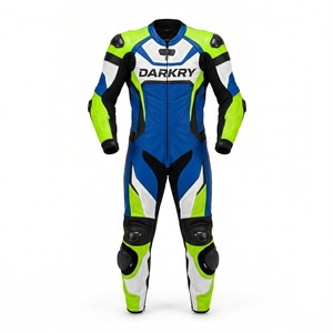 Combinaison en cuir personnalisée pour la course moto, vêtements de piste OEM, bottes de moto, gants de moto, fournisseur B2B en gros - Product Image 1