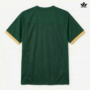 เสื้อฟุตบอลผู้ชายสีน้ำเงินแบบคอวี แขนสั้น ผ้าตาข่ายโพลีเอสเตอร์ ระบายเหงื่อได้ดี ทรงปกติ สำหรับทีมกีฬา - Product Image 4