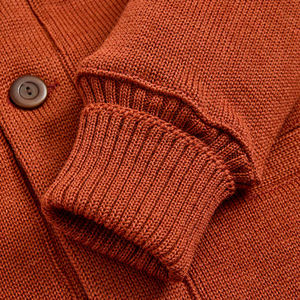 Men's Wool V-Neck <b>Cardigan</b> Solid Color Button Front Full Sleeve Winter Breathable Lace Anti-Pilling Standard <b>Thickness</b> - Product Image 4