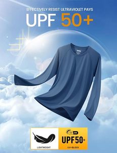 Maillot de bain anti-UV pour homme, manches longues, bleu uni, 100% polyester, séchage rapide, UPF50+ - Product Image 3