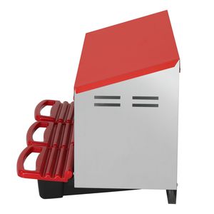 Nido per Galline Ovaiole in Plastica Rossa a 3 Scomparti per Uso Agricolo - Product Image 3
