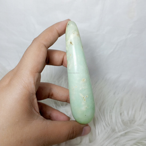 Vente en gros de pierres précieuses de haute qualité en forme de chrysoprase d'Indonésie naturelle, cristal de guérison artisanal, 10-12 cm - Product Image 2