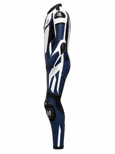 Traje de Motociclismo de Cuero de Manga Larga para Hombre NASWEAR, Azul, Blanco y Negro, Transpirable, Diseño con Bloques de Color, para Motocicleta - Product Image 4