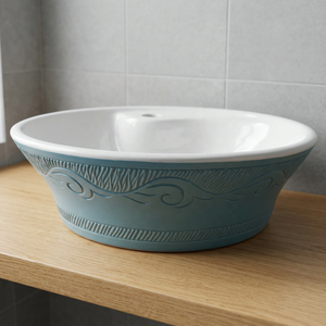 Vistaar Modern Round Ceramic Vessel Basin Above Counter Bathroom Vanity Sink Minimalist Bowl Lavabo - Product Image 5