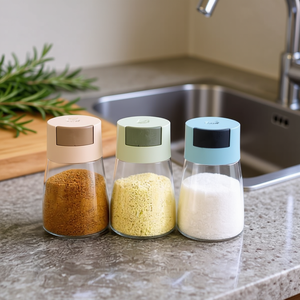 SALEROS Barattolo per Spezie in Vetro da 180ML con Coperchio Rimovibile e Controllo della Quantità di Sale per la Conservazione della Freschezza - Product Image 3