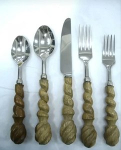 Vintage Style Flatware <b>Set</b> 18/<b>8</b> Stainless Steel With Bone Handle Cutlery <b>Set</b> of 6pcs Durable Mirror Polish <b>Dinnerware</b> Utensil - Product Image 5