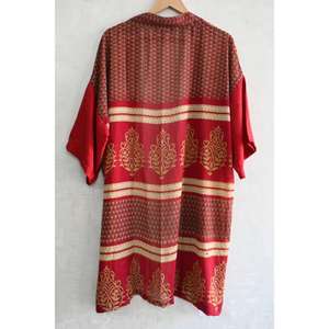 Robe Kimono Grande Taille en Soie Respirante avec Patchwork pour Femme – Peignoir de Nuit Long de Luxe Style Bohème Designer – Tenue d'Intérieur - Product Image 5