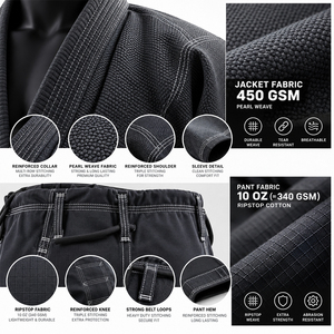 Fabricante de Kimonos de Jiu Jitsu Brasileño (BJJ Gi), Kimono Personalizado OEM ODM, Fábrica de Marca Privada, Uniforme de Competición al por Mayor - Product Image 3
