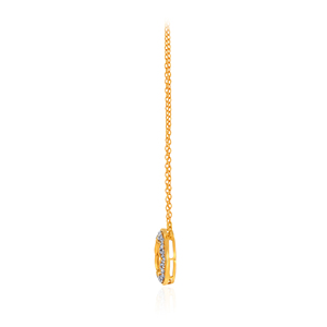 Collier pendentif cercle en or 14 carats avec diamant et design étoile ouverte, bijou pendentif diamant halo étincelant pour femme - Product Image 4