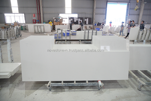 Fabricant du Vietnam Texture de couleur cohérente Projet résidentiel multifonctionnel Condos Pierre de quartz artificielle Îlot de cuisine - Product Image 4