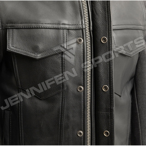 Gilet en cuir pour homme sur mesure, tendance, avec capuche, pour moto – Achetez un gilet en cuir pour moto - Product Image 3