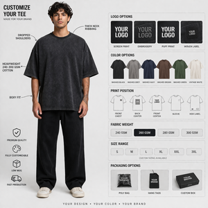 Camiseta Oversize de Algodón Lavado Vintage de 300 GSM con Logo Personalizado, Estilo Urbano, Corte Holgado, Venta al por Mayor, Fabricante OEM - Product Image 6