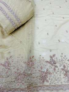 Tissu brodé perlé Dobby 100% soie pour robes de mariée, dentelle et vêtements pour filles - Fournisseur et fabricant sur mesure - Product Image 3