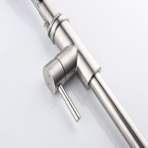 Rubinetto da Cucina Estraibile in Acciaio Inox 304 Lucidato e Ottone Spazzolato con Doccetta Spray - Product Image 4
