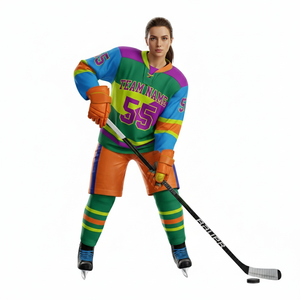 Fábrica de Uniformes de Hockey sobre Hielo Personalizados OEM |   Camisetas de Hockey Transpirables de Malla |   Ropa Deportiva con Impresión Digital, Logotipo y Número Personalizados, Color Personalizado - Product Image 6