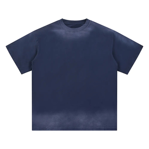 T-shirts personnalisés avec logo, effet délavé vintage, teinture décolorée par le soleil, qualité supérieure, pulvérisation manuelle pure. - Product Image 1