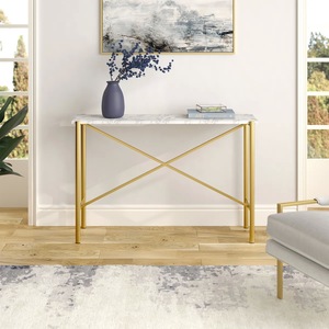 Mesa Consola Moderna de Acero con Elegante Base de Patas de Estilo Industrial, Decoración de Lujo para Entrada, Pasillo y Sala de Estar, Muebles al por Mayor - Product Image 5
