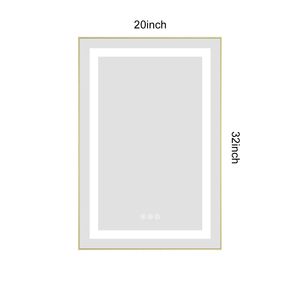 Specchio LED da Bagno 20 X 32 Pollici con Illuminazione Frontale e Posteriore, Montaggio a Parete, Cornice in Alluminio, Antiappannamento, Memoria 3 - Product Image 5