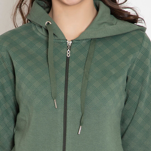 Sudaderas con capucha de moda para mujer con cremallera 2026 al por mayor OEM personalizadas de algodón polar ajustadas con cremallera completa, sudaderas con capucha elegantes estilo streetwear - Product Image 6