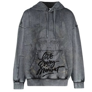 Sudadera con Capucha Personalizada para Hombre, 100% Algodón, 400GSM, con Logotipo Personalizado, Lavado Ácido Intenso, Estilo Urbano, Fabricante OEM ODM - Product Image 2