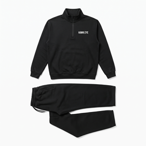 Ensemble de survêtement décontracté pour homme, demi-zip, 2 pièces, idéal pour le fitness et le jogging, qualité supérieure, vente en gros personnalisée - Product Image 4