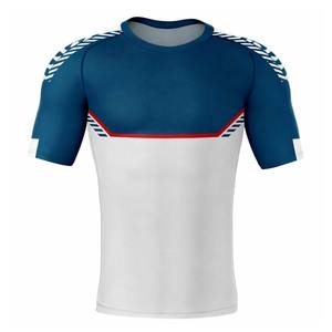 MRI Made Custom Mens Red Black Color Blocked Short Sleeve Rash Guard Quick Dry <b>Compression</b> <b>Shirt</b> for Gym and Sports with OEM - Product Image 4
