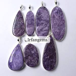 Pierre de Charoïte Violette de Haute Qualité pour Pendentif en Argent, 100% Naturelle, Formes et Tailles Variées, Pierre pour la Fabrication de Bijoux, Charoïte en Vrac - Product Image 2