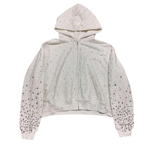 Sweat à capuche zippé personnalisé en molleton épais avec imprimé graphique ange, style streetwear pour hommes et femmes, automne, 100 % coton, écologique - Product Image 1