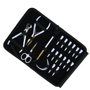 Hair Extension Tools Kit Microbeads Crimping Plier Keratin Bond Cutter Loop Wire Scissor Sectioning Clips Curved <b>Needle</b> - Product Image 6