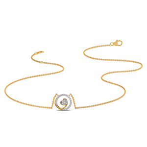 Collier Cœur Diamant Éternel avec Motif Spirale Circulaire Sculptée et Cœur Flottant - Product Image 2