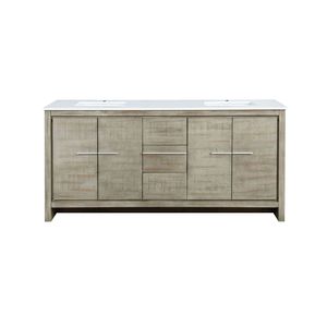 Vanità da bagno doppio rustico In Acacia 72 In. Largo X 20 pollici. Profondo con Top in quarzo bianco 72X20 vanità bagno - Product Image 1