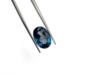 Topacio Azul de Londres, Corte Ovalado, Facetado, Piedra Preciosa Suelta de 12 mm y 16 mm, Piedra Natural para Joyería, Certificado por Terceros, Venta al Por Mayor - Product Image 2
