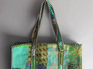 Sac fourre-tout bohème en coton à rayures et motifs floraux, poignée souple, fermeture éclair et fermoir, sac à dos unisexe antivol, capacité 20-35L - Product Image 2