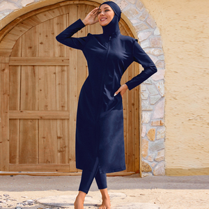 2025 Waterproof Quick Dry Burkini 2 Piece <b>Set</b> Crystal Front <b>Modest</b> Muslim Women Swimwear High Cut Bottom Long Sleeve - Product Image 1