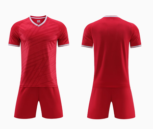 Tenue de football imprimée respirante légère à manches courtes, vêtements de sport personnalisables avec nom d'équipe pour usage actif et entraînement sportif 100% - Product Image 1